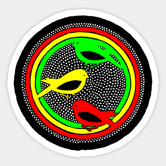 Three Little Birds Circle Sticker by LionTuff79